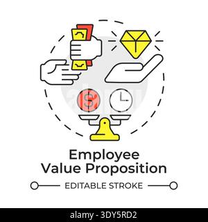 Employee value proposition multi color concept icon Stock Vector
