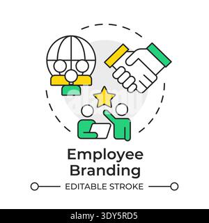 Employee branding multi color concept icon Stock Vector