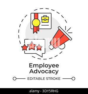Employee advocacy multi color concept icon Stock Vector
