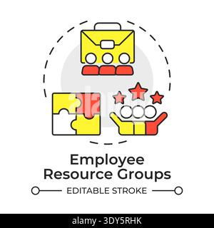 Employee resource groups multi color concept icon Stock Vector