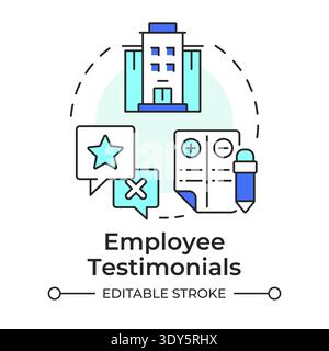 Employee testimonials multi color concept icon Stock Vector