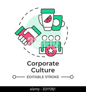 Corporate culture multi color concept icon Stock Vector
