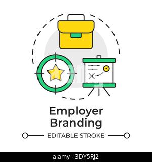 Employer branding multi color concept icon Stock Vector