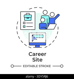 Career site multi color concept icon Stock Vector