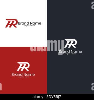 Abstract initial letters HR or RH logo The logo is suitable for home services company logo vector design illustration inspiration templates. Stock Vector