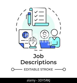 Job descriptions multi color concept icon Stock Vector