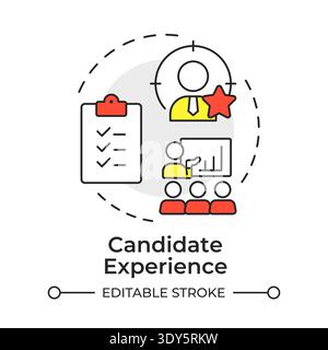 Candidate experience multi color concept icon Stock Vector