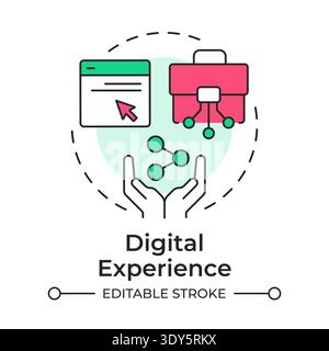 Digital experience multi color concept icon Stock Vector