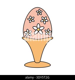 Easter muffin color icon. Cartoon sweet egg bakery food pictogram Stock Vector