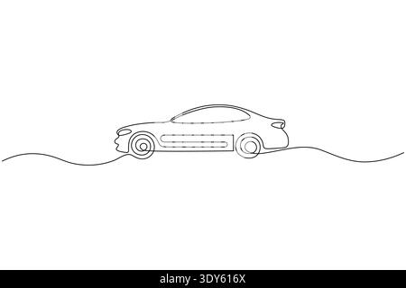 School bus travel coach vehicle in a continuous one line drawing on white background Stock Vector