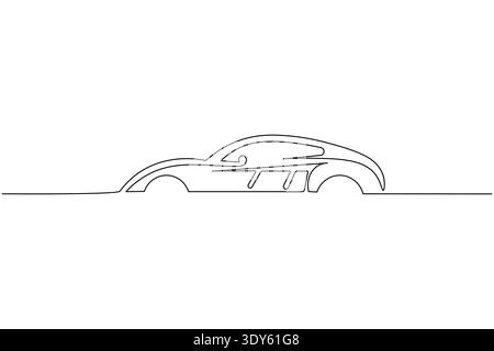 School bus travel coach vehicle in a continuous one line drawing on white background Stock Vector