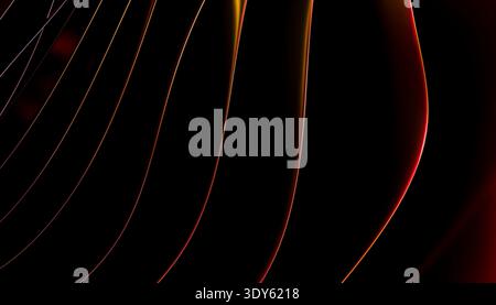 Glowing orange lines creating modern abstract background movement Stock Photo