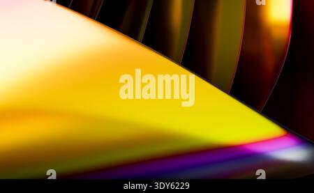 Abstract golden fluid lines creating futuristic background Stock Photo