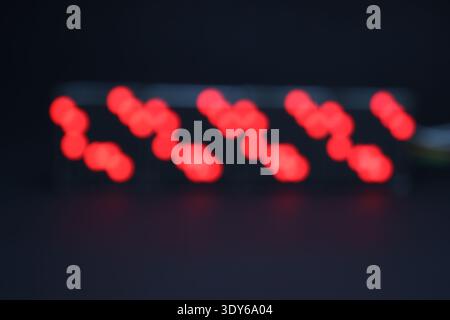 LED matrix display showing patterns of light when it is defocused Stock Photo