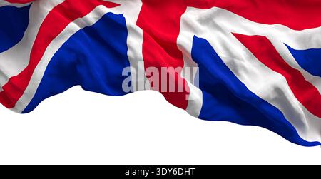 United kingdom flag waving 3d transparent background Stock Photo