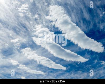 Unusual cloud formation creates striking patterns in sky near Isla del Carmen in Baja California Sur Mexico Stock Photo