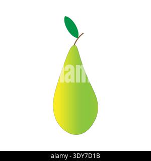 Green pear icon. Fresh fruit Vector. Healthy food symbol. Simple organic produce. Stock Vector