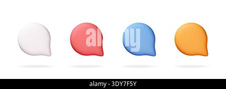 Set of colorful speech bubbles in 3d. Stock Vector