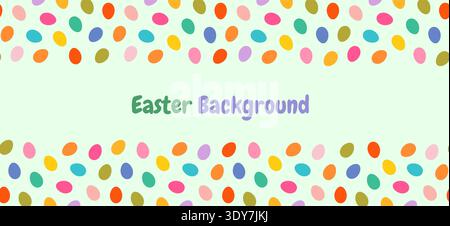 Colorful Easter vector background with painted eggs, spring egg pattern for brochures, banners, flyers and greeting cards Stock Vector