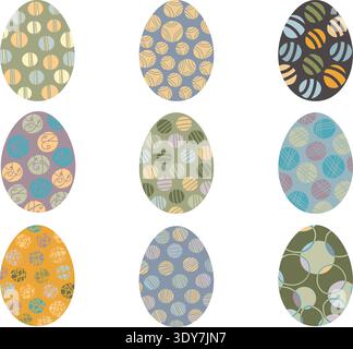Vector Easter eggs with abstract patterns Stock Vector
