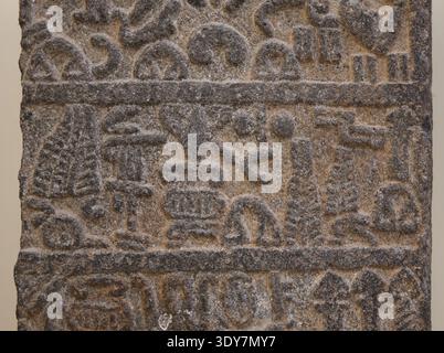 Slab with hieroglyphic inscription. Activities of king Urhilina and his ...