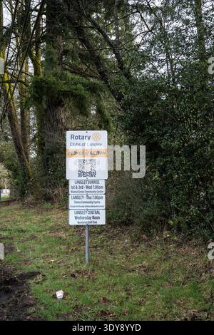 Rotary clubs sign on Glover Road in Langley, British Columbia, Canada Stock Photo