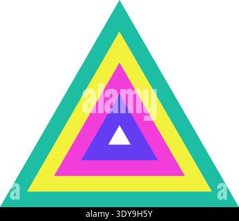 Striped triangle shape with four parallel lines forming geometric structure Stock Vector