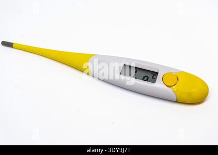 Electronic thermometer isolated on white background. Medical tool. Stock Photo