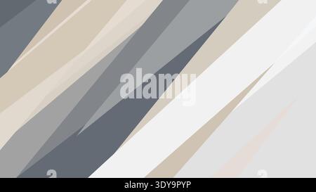 Abstract composition of blue, beige, and white diagonal stripes Stock Vector