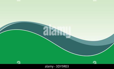 A vibrant green wavy line design element Stock Vector