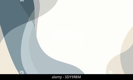Abstract art piece featuring wavy shapes in blue and green hues Stock Vector