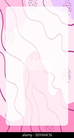 Set of abstract square background in pastel colors with curved lines. Modern geometric Memphis texture. Stock Vector
