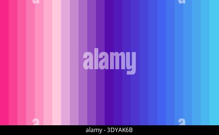 Minimalist background with vertical stripes transitioning through a pink, purple, and blue spectrum Stock Vector