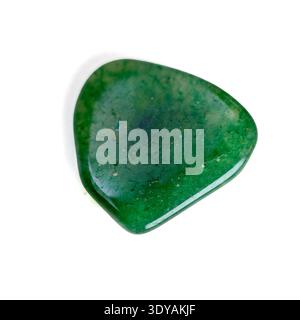 Green quartz from Brazil. Prasiolite (also known as green quartz, green amethyst or vermarine) is a green variety of quartz. Stock Photo
