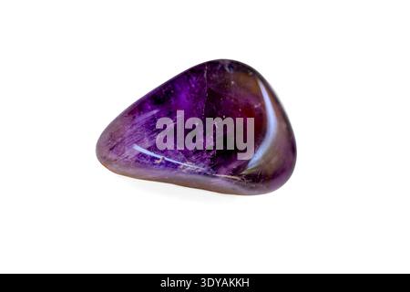 Amethyst from Zambia. Amethyst is a violet variety of quartz (SiO2) and owes its violet colour to irradiation, impurities of iron (Fe3+) and in some cases other transition metals, and the presence of other trace elements, Stock Photo