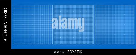 Paper grid overlay for blueprint bg, scan template. Digital technical graph and HUD linear element, vector texture. Architectural data layout Stock Vector