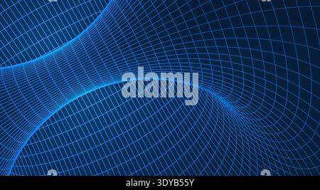 Futuristic AI neural network tunnel Stock Vector