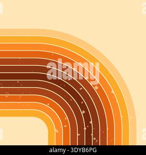 Rainbow lines in warm sunset tones. Stock Vector