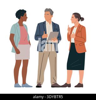 Business people, men and woman casual meeting Stock Vector
