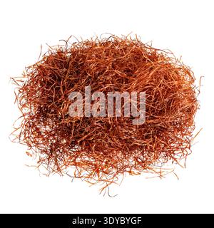 Dry corn flowers for medical use, isolated on white. Stock Photo