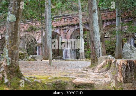Historic brick arches of the Nanzen-ji temple aqueduct in Kyoto Japan Stock Photo