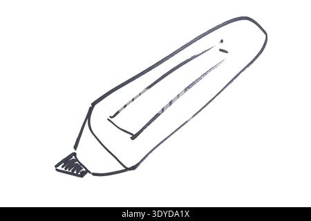 a highlighter drawn with a black marker with a transparent background Stock Photo