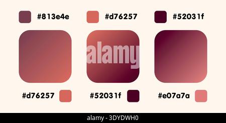 Gradient collection, shiny rainbow hologram. Holographic foil texture, blue, pink gradation. Catalog of samples palettes in RGB HEX. Vector set for Stock Vector