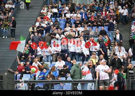 Olimpico Stadium, Rome, Italy - England's fans during Six Nation Rugby ...