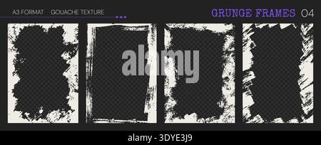 Gouache Grunge Frames. Vertical templates. Vector. Stock Vector