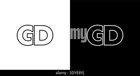 Trendy letter G and D, GD logo design template. Minimal monogram initial based logotype for company identity. Stock Vector