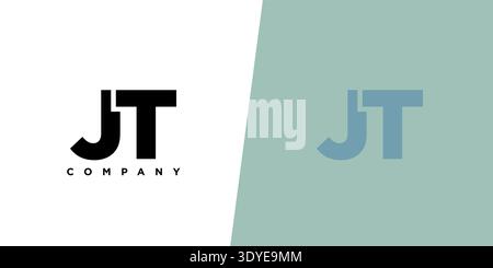 Trendy letter J and T, JT logo design template. Minimal monogram initial based logotype for company identity. Stock Vector