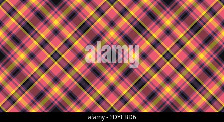 Vivid texture pattern plaid, december fabric background textile. 60s seamless tartan check vector in red and violet colors palette. Stock Vector