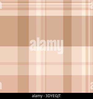 60s tartan texture plaid, pure vector check background. Commercial textile seamless pattern fabric in light and orange colors palette. Stock Vector