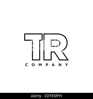 Trendy letter T and R, TR logo design template. Minimal monogram initial based logotype for company identity. Stock Vector
